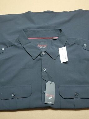 Men's Casual Button-Down Shirt in Charcoal